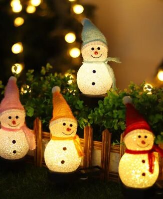 Snowman Solar Landscape Light, Lawn Light, Garden Decor, Christmas Light, Outdoor String Light, Waterproof Grass Light
