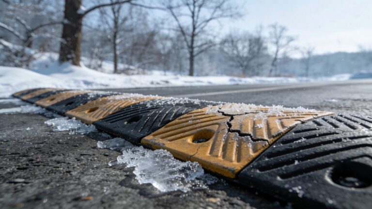 Will rubber speed bumps harden and crack in low winter temperatures?